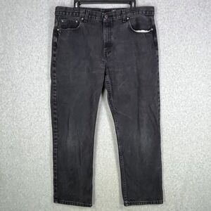 George Jeans Men's‎ 39x28 Black Denim Regular Fit Straight Leg Tag 38x30